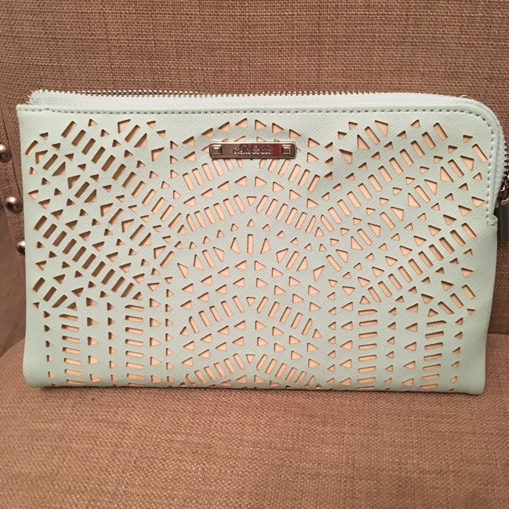 Stella and Dot Mint Green Double Zip Clutch